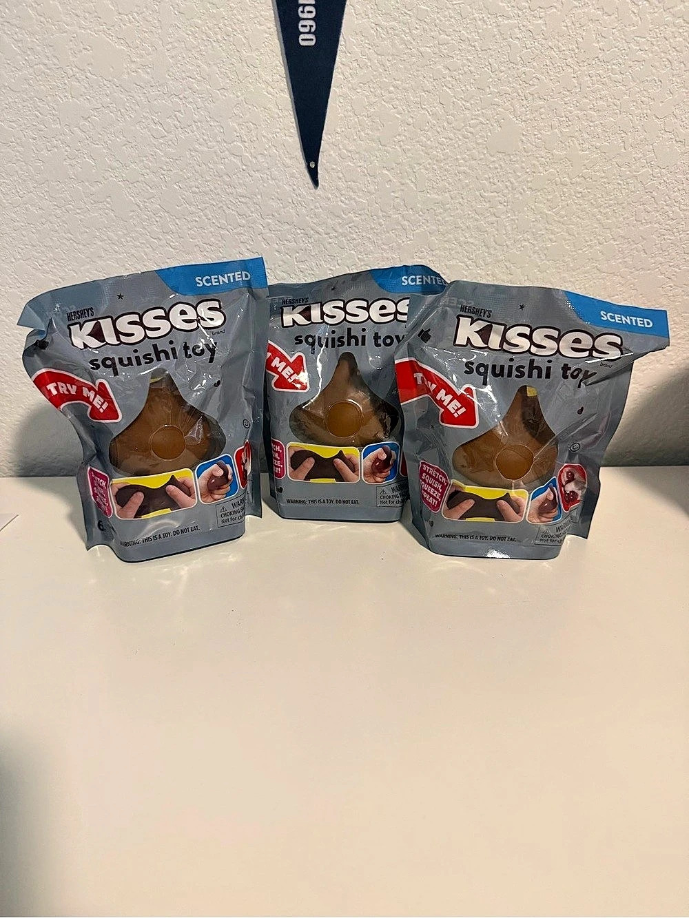 Hershey's Kisses Squishy Toy 3-Pack Brown & Gray NWT
